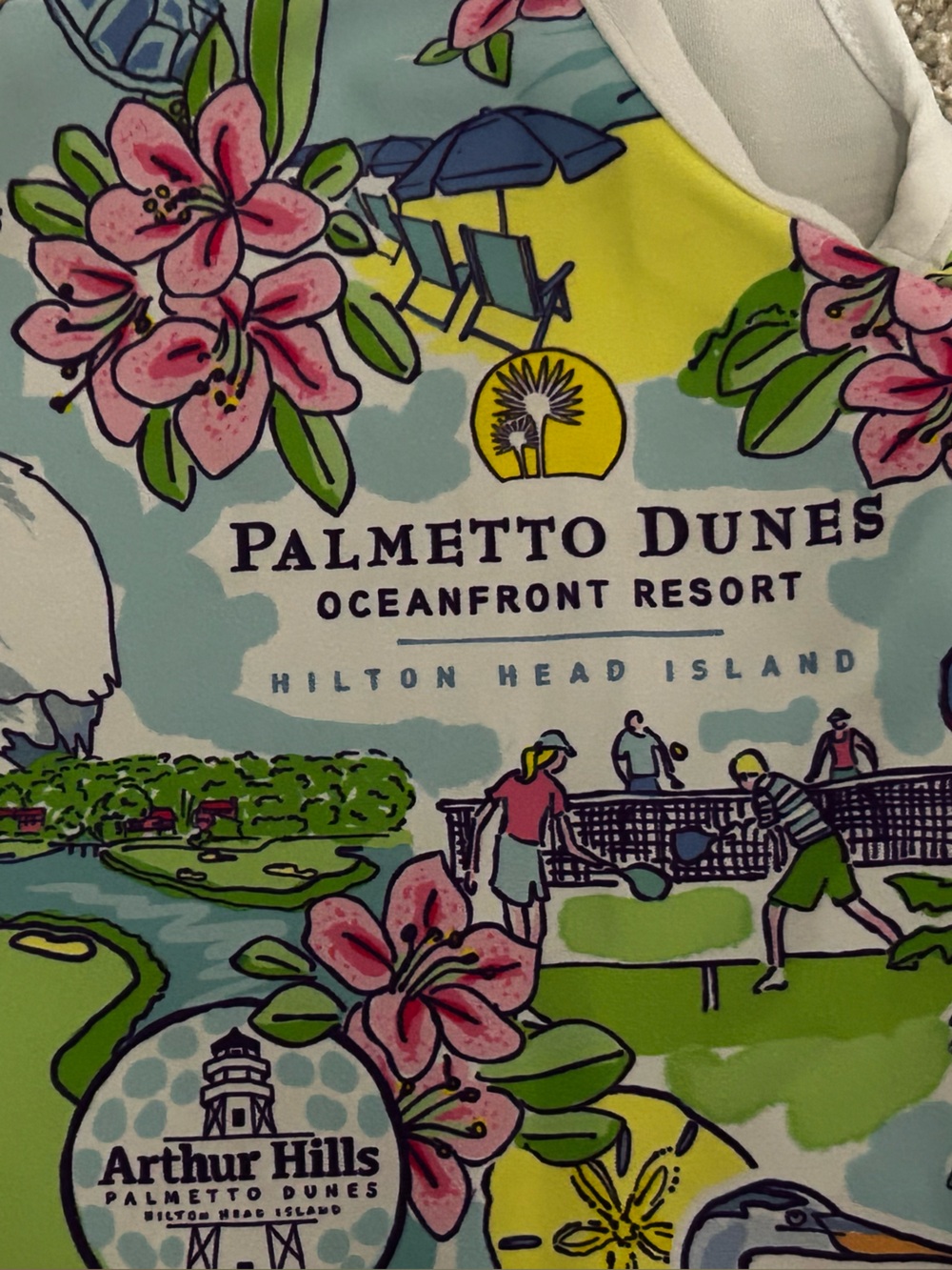 Smith & Quinn Palmetto Dunes Hilton Head Island Golf Print Quarter Zip, XS - Picture 4 of 7